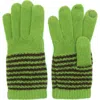 Portolano Tech Striped Cashmere Gloves In Green
