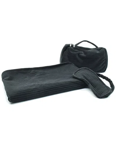 Portolano Solid 3 Piece Travel Set In Black