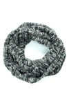 Portolano Tweed Infinity Neckwarmer In Black/latte