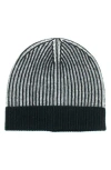 Portolano Two Tone Rib Cuff Beanie In Gray