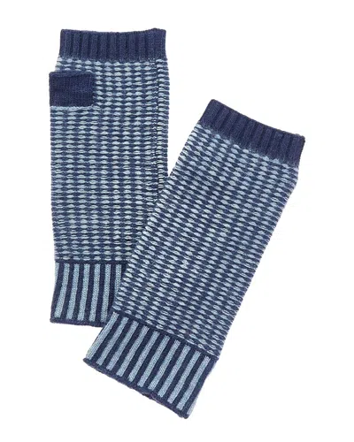 Portolano Two-tone Wool & Cashmere-blend Armwarmers In Blue