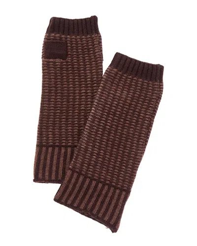 Portolano Two-tone Wool & Cashmere-blend Armwarmers In Brown