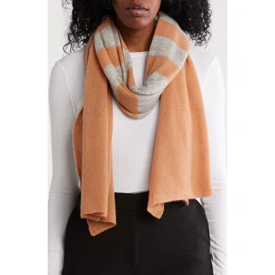 Portolano Uneven Stripes Cashmere Oblong Wrap In Multi