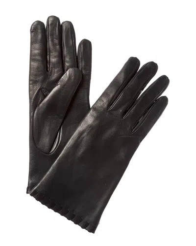 Portolano Whipstitch Leather Gloves In Grey