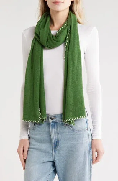 Portolano Whipstitch Trim Scarf In Orange