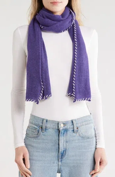 Portolano Whipstitch Trim Scarf In Pink