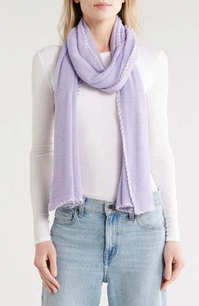 Portolano Whipstitch Trim Scarf In Purple