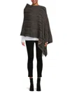 Portolano Women's Asymmetric Cashmere Blend Poncho In Dark Grey