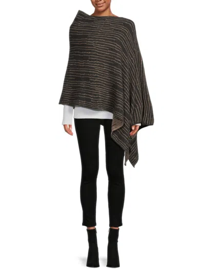 Portolano Women's Asymmetric Cashmere Blend Poncho In Dark Grey