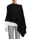 Portolano Women's Asymmetric Cashmere Poncho In Black