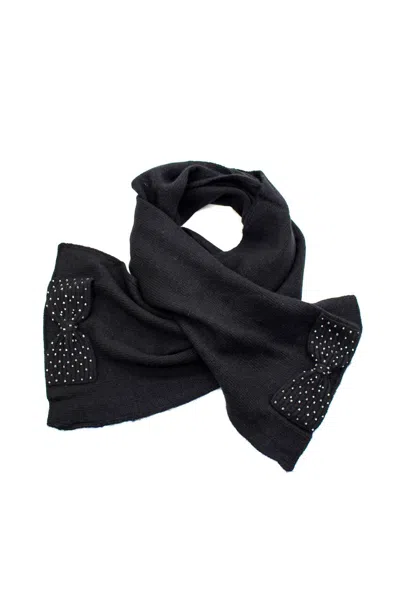 Portolano Women's Beaded Bows Scarf In Black