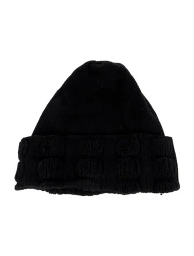 Pre-owned Portolano Women's Black Cashmere Beanie