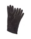 Portolano Women's Black Cashmere-lined Leather Gloves In Black