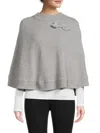 Portolano Women's Bow Cashmere Poncho In Grey