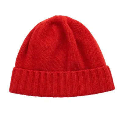 Portolano Women's Cashmere Beanie In Fire Red