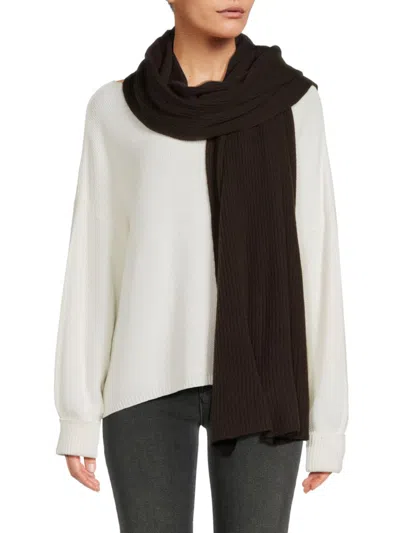 Portolano Women's Cashmere Ribbed Wrap In Brown