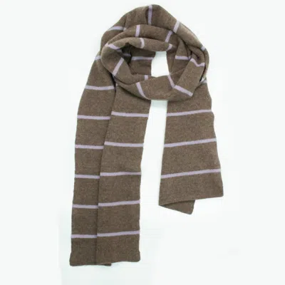 Portolano Women's Cashmere Striped Scarf In Beige In Brown