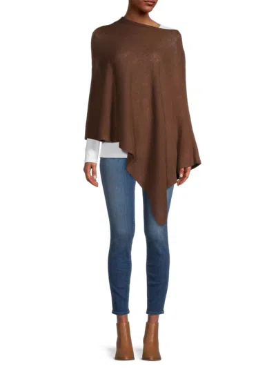 Portolano Women's Cowlneck Cashmere Poncho In Brown