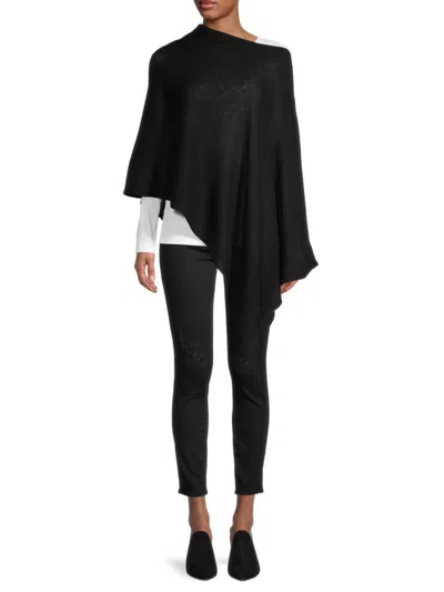 Portolano Women's Cowlneck Cashmere Poncho In Black