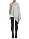 Portolano Women's Cowlneck Cashmere Poncho In Grey