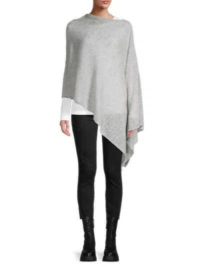 Portolano Women's Cowlneck Cashmere Poncho In Grey