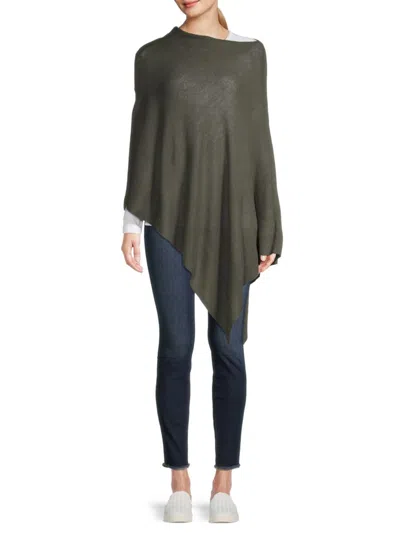 Portolano Women's Cowlneck Cashmere Poncho In Juniper Green