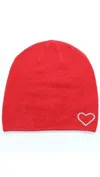 Portolano Women's Crystal Heart Boyfriend Hat In Red In Red