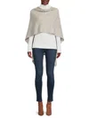 Portolano Women's High Low Cashmere Poncho In Dark Nile