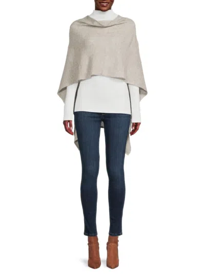 Portolano Women's High Low Cashmere Poncho In Dark Nile