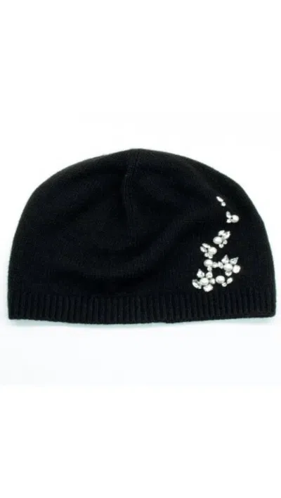 Portolano Women's Jersey With Side Jewel Cluster Hat In Black