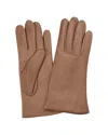 Portolano Women's Leather Taupe Gloves, 8.5 In Brown