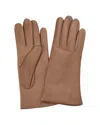 Portolano Women's Leather Taupe Gloves In Brown