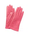 Portolano Women's Pink Leather Gloves In Pink