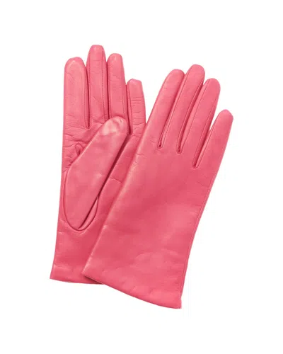 Portolano Women's Pink Leather Gloves
