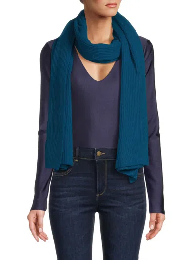 Portolano Women's Ribbed Cashmere Wrap In Balsam Blu