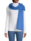 Portolano Women's Ribbed Cashmere Wrap In Blue Bell