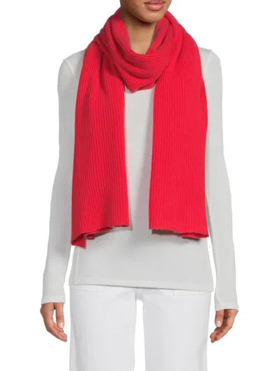 Portolano Women's Ribbed Cashmere Wrap In Cherry Red
