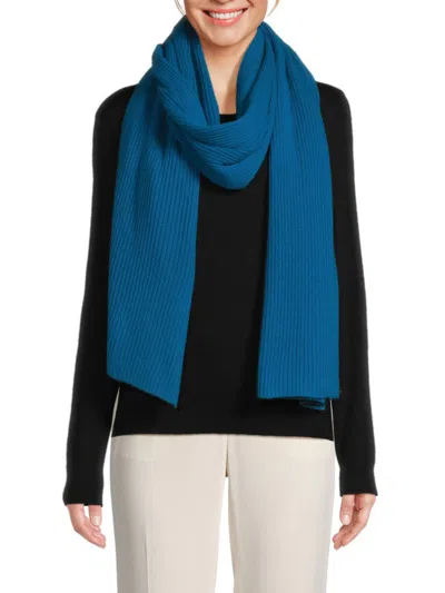 Portolano Women's Ribbed Cashmere Wrap In Dark Nile