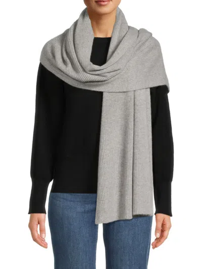 Portolano Women's Ribbed Cashmere Wrap In Grey