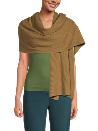 Portolano Women's Ribbed Cashmere Wrap In Incense Brown