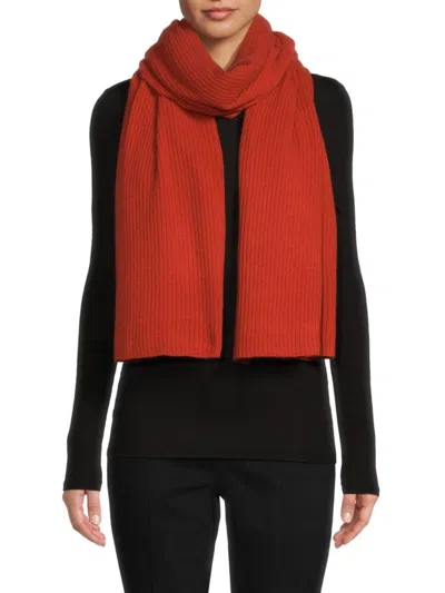 Portolano Women's Ribbed Cashmere Wrap In Rust