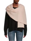Portolano Women's Ribbed Cashmere Wrap In Soft Pink