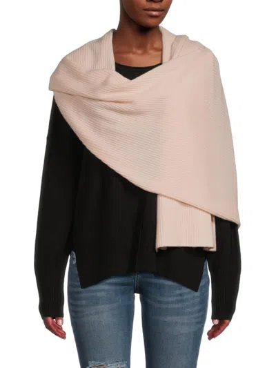 Portolano Women's Ribbed Cashmere Wrap In Soft Pink