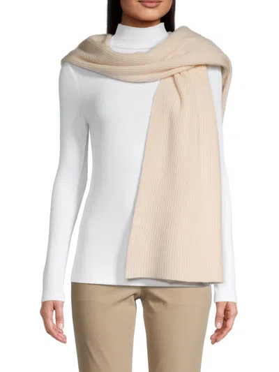 Portolano Women's Ribbed Cashmere Wrap In Vanilla