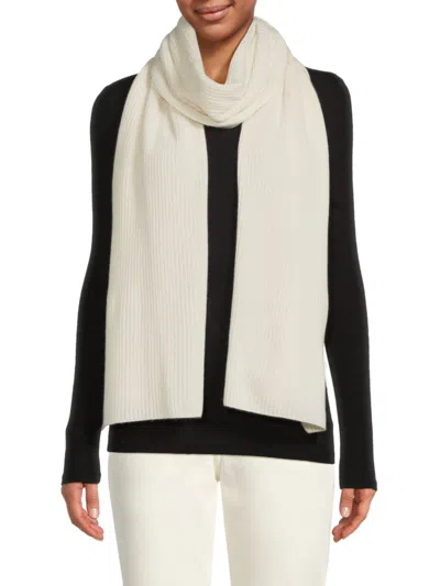 Portolano Women's Ribbed Cashmere Wrap In White