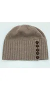 Portolano Minerva Button Beanie In Brown