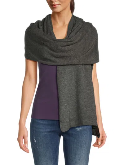 Portolano Women's Solid Cashmere Wrap In Grey