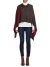 Portolano Women's Striped Cashmere Poncho In Cherry Multi