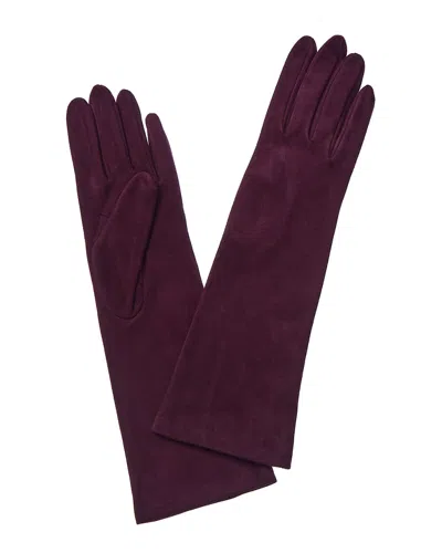 Portolano Women's Suede Aubergine Gloves In Purple
