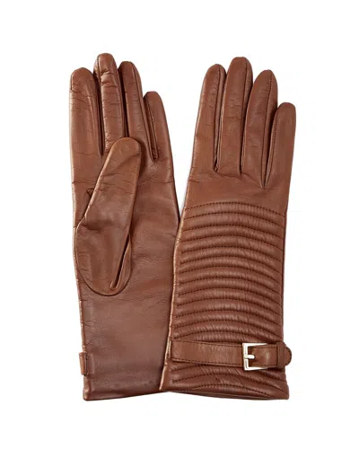 Portolano Women's Tobacco Leather Gloves In Brown